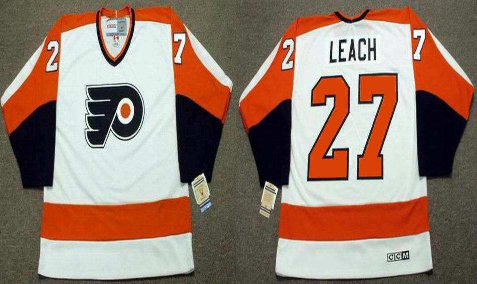 2019 Men Philadelphia Flyers #27 Leach White CCM NHL jerseys